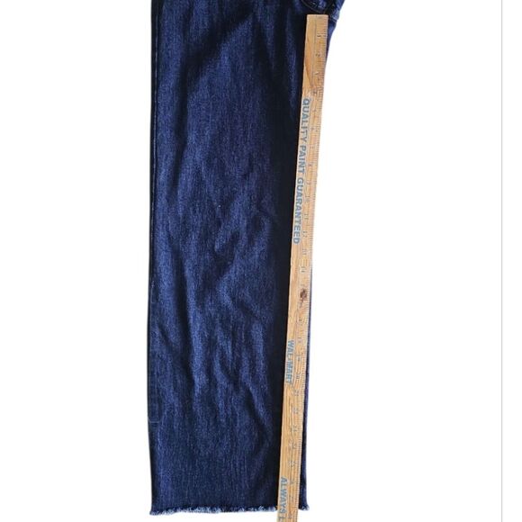 Oat New York High-Waisted Straight-Leg Jeans Sz 4/27 Raw Hem Chic Casual Denim - Picture 12 of 16